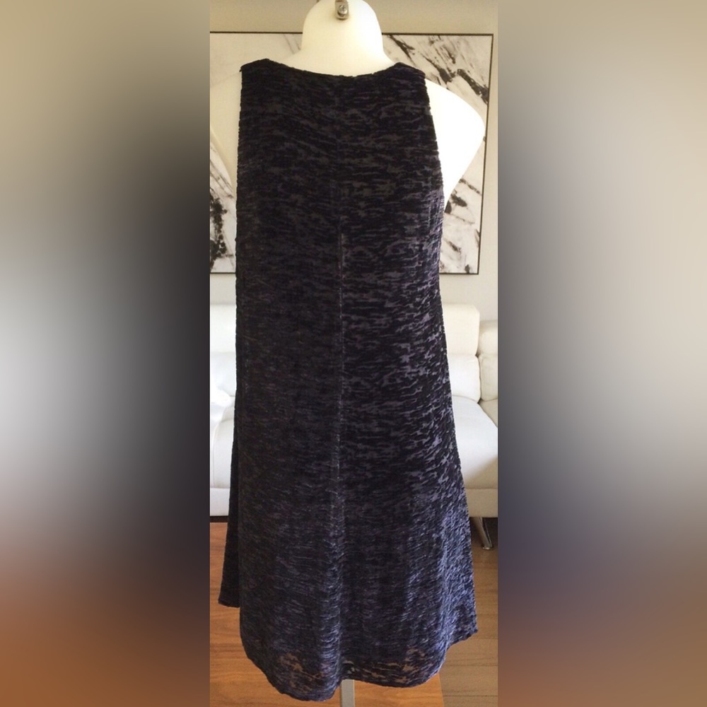 Aritzia Wilfred Free Devore Burnout Velvet Dress Dark Purple with Black Slip - Picture 3 of 7
